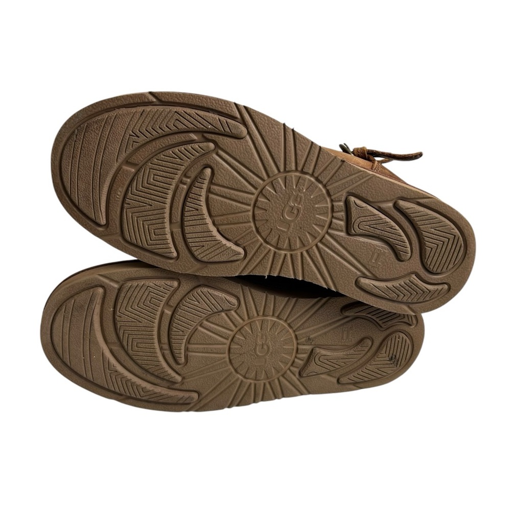 UGG Australia Women’s Tan 3 Buckle Leather Sheepskin Fur Lined Boots Size US 8 - Picture 8 of 8